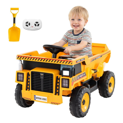 24V Kids Electric Dump Truck with Remote, Yellow