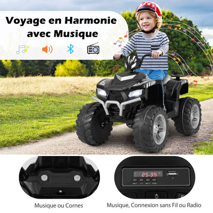 24V Kids Electric Quad ATV, Wireless Music, 2-Speed