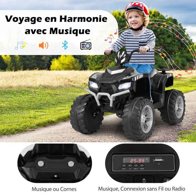 24V Kids Electric Quad ATV, Wireless Music, 2-Speed