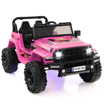 24V Kids Electric Ride-On Car, 2-Seater, Pink, USB & Music