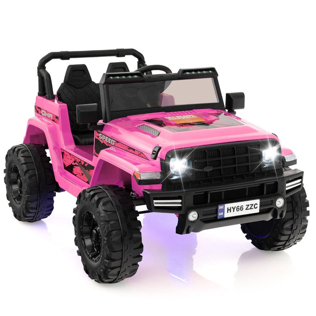 24V Kids Electric Ride-On Car, 2-Seater, Pink, USB & Music