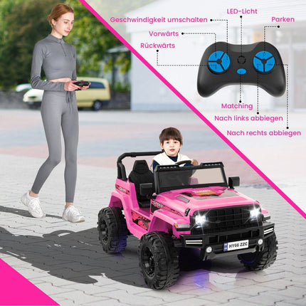 24V Kids Electric Ride-On Car, 2-Seater, Pink, USB & Music
