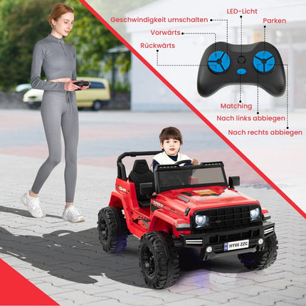 24V Kids Electric Ride-On Car, 2-Seater, Red, USB & Music