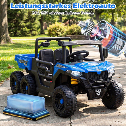 24V Kids Ride-On Dump Truck with Remote & LED Lights