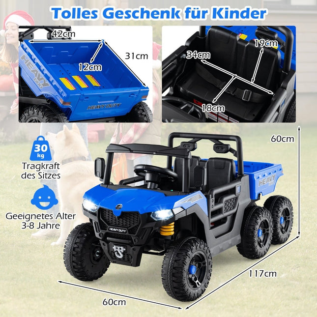 24V Kids Ride-On Dump Truck with Remote & LED Lights