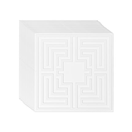 24x24 Drop Ceiling Tiles, PVC, White Echo, 12 Pack