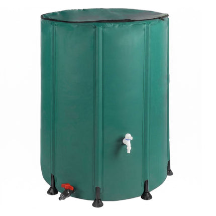 250L Folding Water Butt with Zipped Lid - Green