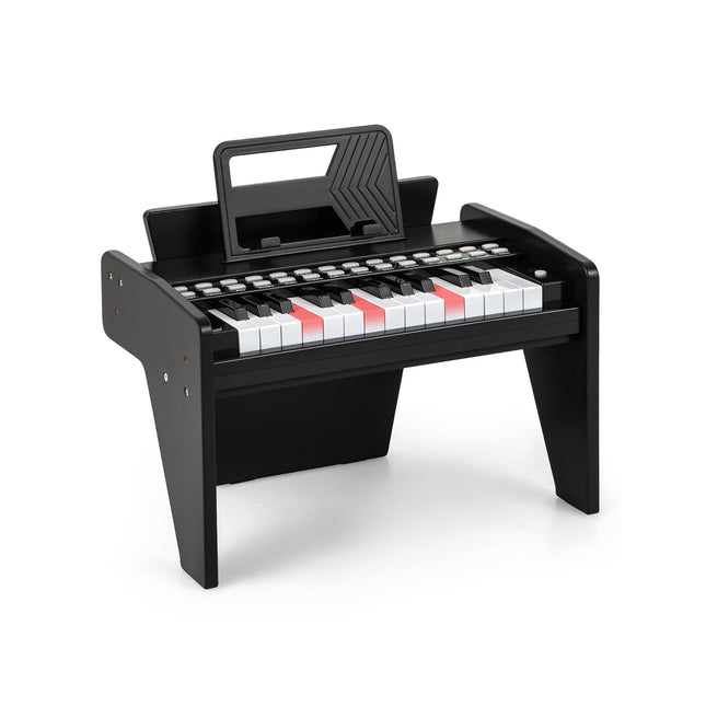 25-Key Kids Digital Piano – Adjustable Speed, Black