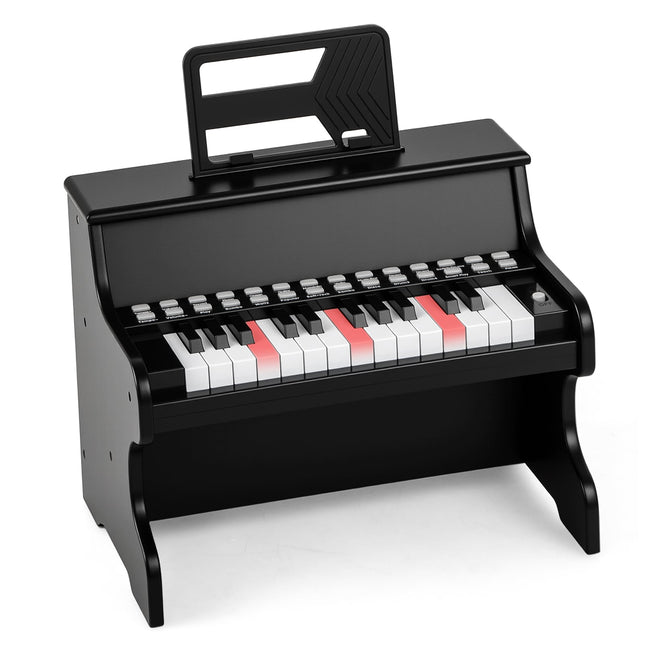 25-Key Kids Digital Piano, Adjustable Speed, Black