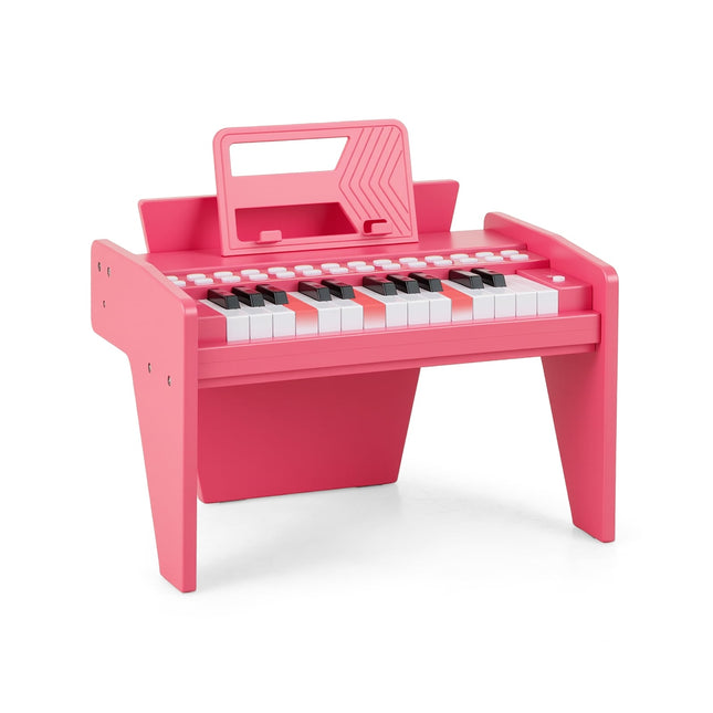 25-Key Kids Digital Piano – Adjustable Speed, Pink