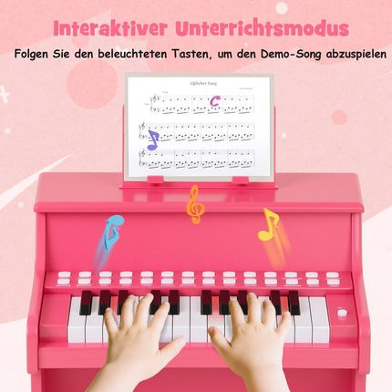 25-Key Kids Digital Piano, Adjustable Speed, Pink
