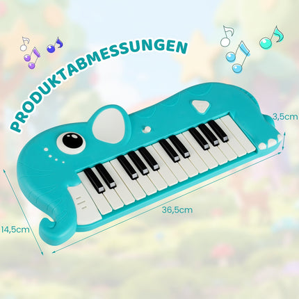 25-Key Kids Digital Piano with Music & Lights, Blue