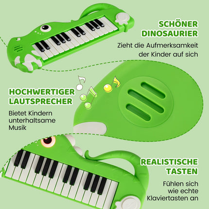 25-Key Kids Digital Piano with Music & Lights, Green