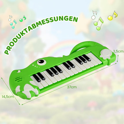 25-Key Kids Digital Piano with Music & Lights, Green
