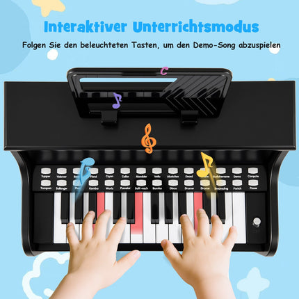 25-Key Kids Digital Piano with Stool, Adjustable Speed