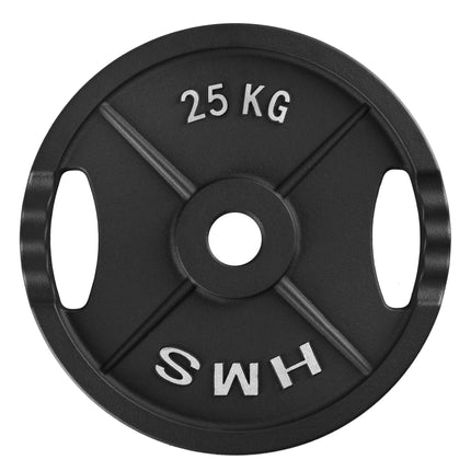 25 Kg Olympic Weight Plate, Black Cast Iron