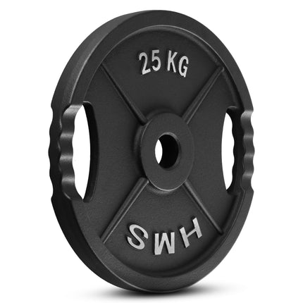 25 Kg Olympic Weight Plate, Black Cast Iron