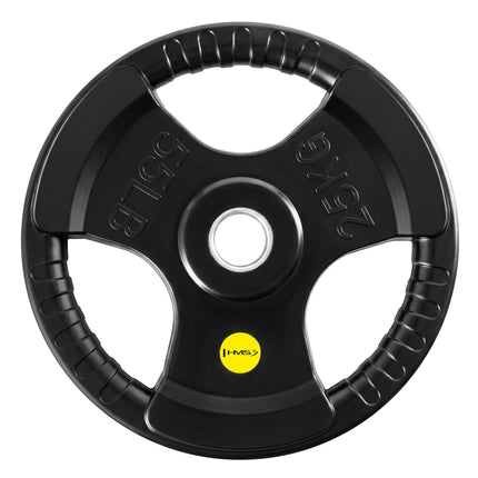 25 Kg Rubber-Coated Olympic Tri-Grip Weight Plate