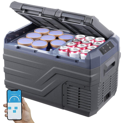 25L Dual-Zone Car Refrigerator Freezer, 12/24V DC AC
