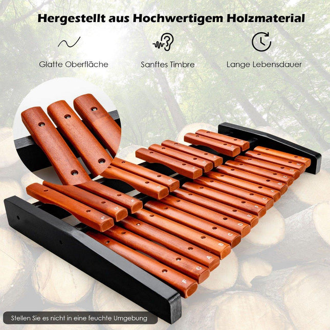 25-Note Wooden Xylophone with Mallets & Bag