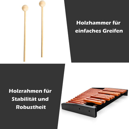 25-Note Wooden Xylophone with Mallets & Bag