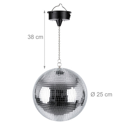 25 cm Disco Ball with Motor & LED Light Effects