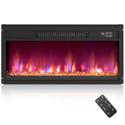 26-Inch Electric Fireplace Insert with Remote Control