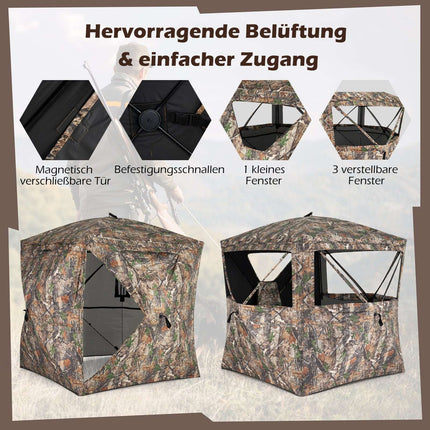 270 Camouflage Pop-Up Hunting Tent, Oxford, 2-3 People
