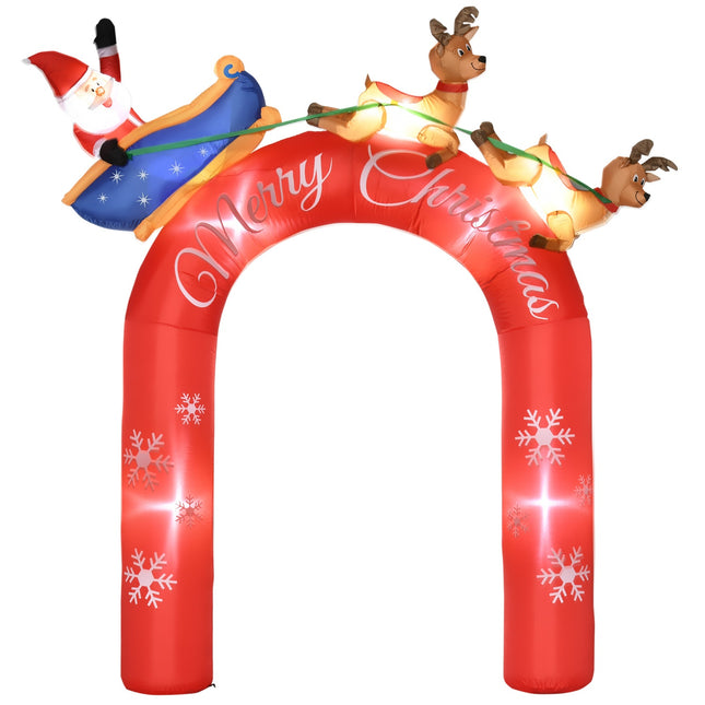 Inflatable 270 cm Christmas arch with Santa and LED lights