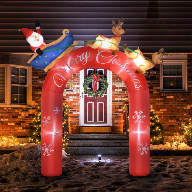 Inflatable 270 cm Christmas arch with Santa and LED lights