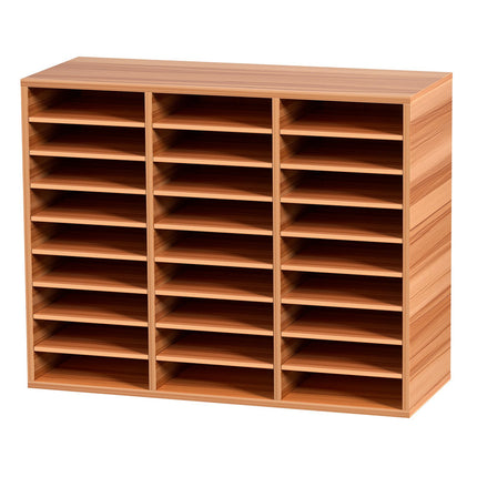 27-Compartment Literature Organizer, Adjustable Shelves, White
