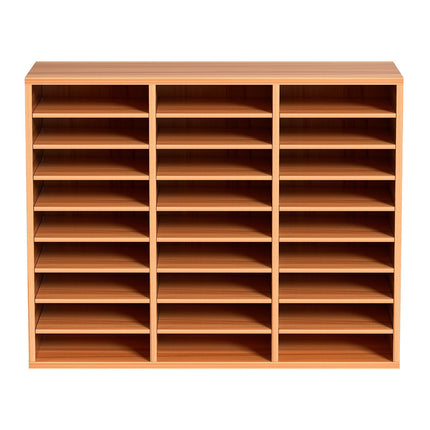 27-Compartment Literature Organizer, Adjustable Shelves, White