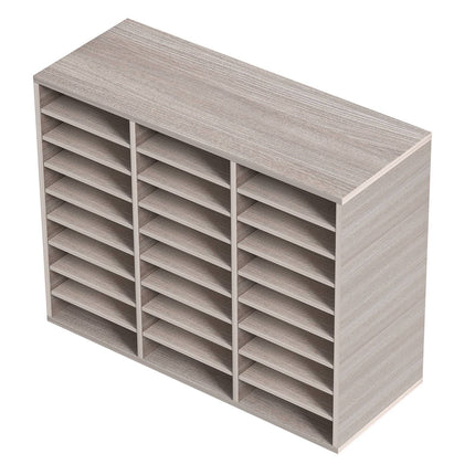 27-Compartment MDF Literature Organizer, Adjustable Shelves