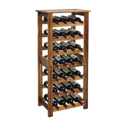 28-Bottle Acacia Wood Wine Rack