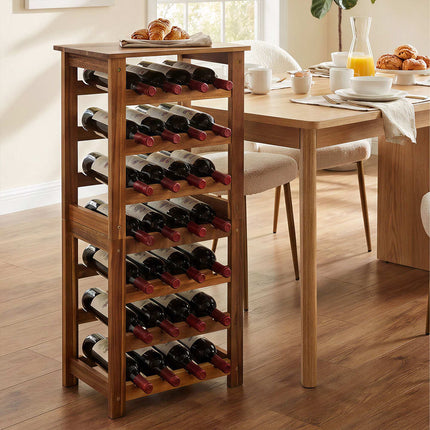 28-Bottle Acacia Wood Wine Rack