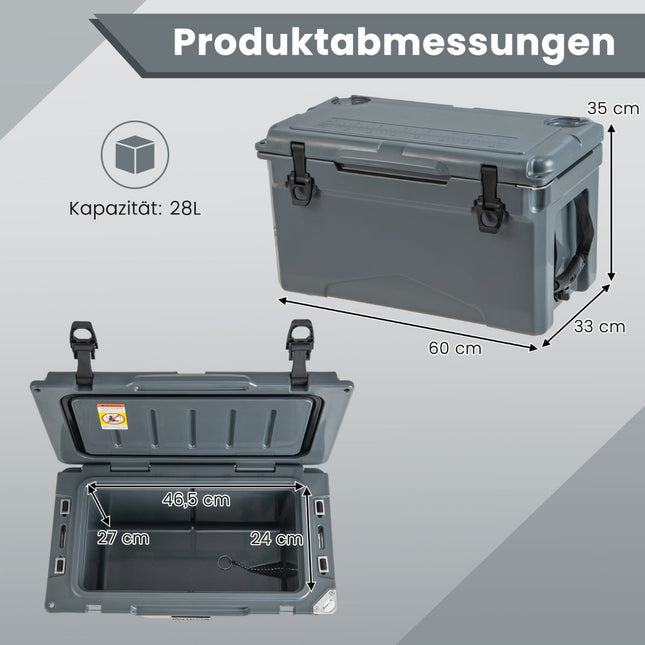 28L Portable Cooler with Bottle Opener & Handles