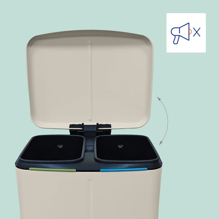 2-Bin Kitchen Waste Separator, Soft-Close, Pedal-Operated