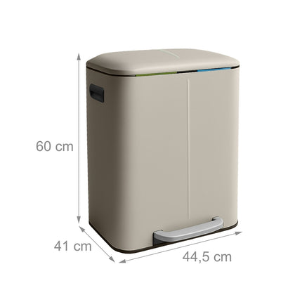 2-Bin Kitchen Waste Separator, Soft-Close, Pedal-Operated