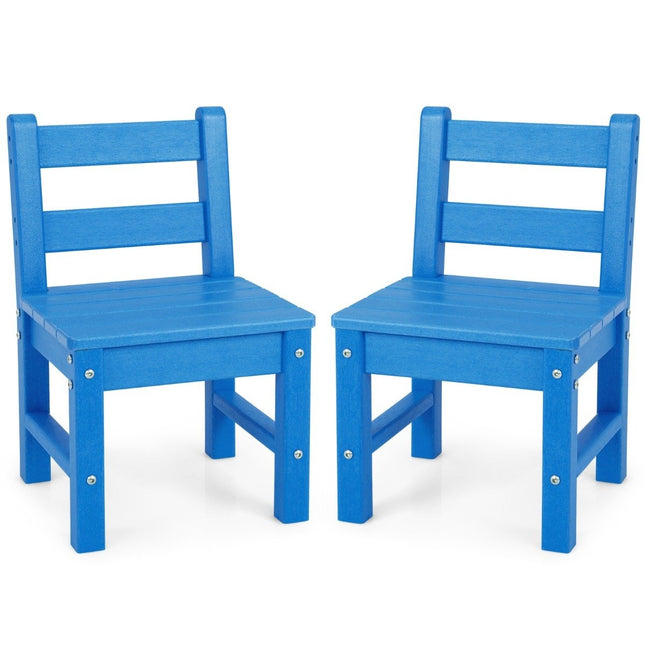 2 Children's Chairs for Indoor & Outdoor Weatherproof Heavy Duty Learning Chair for Toddlers Blue