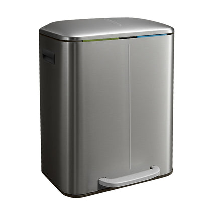 2-Compartment Kitchen Waste Bin, Pedal & Soft-Close
