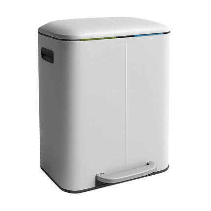 2-Compartment Kitchen Waste Bin with Pedal