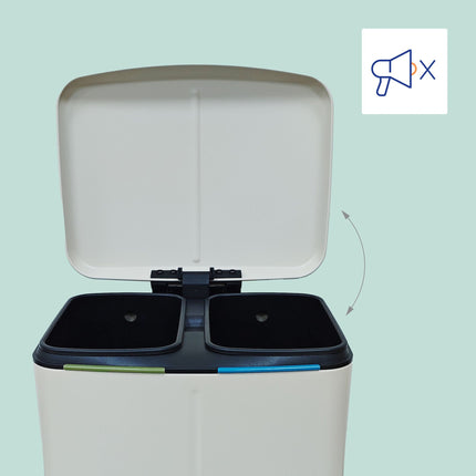 2-Compartment Kitchen Waste Bin with Pedal