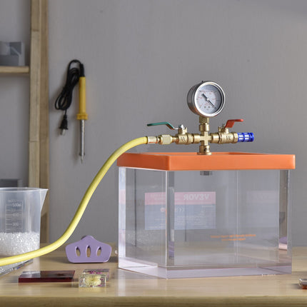 2 Gallon Acrylic Vacuum Degassing Chamber, -29 inHg