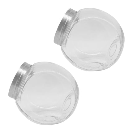 2 Glass Storage Jars, 2L Each, Airtight Lids