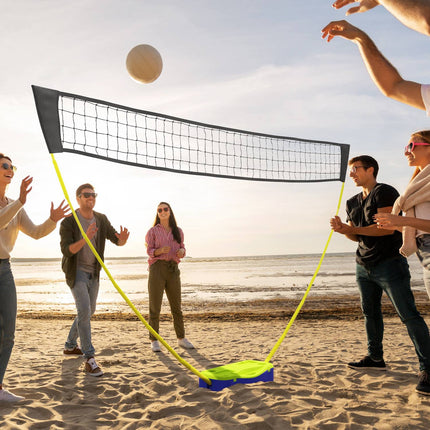 2-in-1 adjustable badminton and volleyball net set with stand
