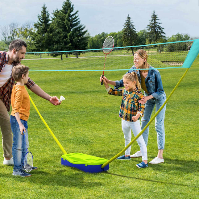 2-in-1 adjustable badminton and volleyball net set with stand