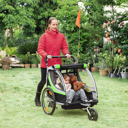 2-in-1 children's bicycle stroller, 360° rotating, fits 2 children