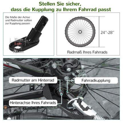 2-in-1 children's bicycle stroller, 360° rotating, fits 2 children