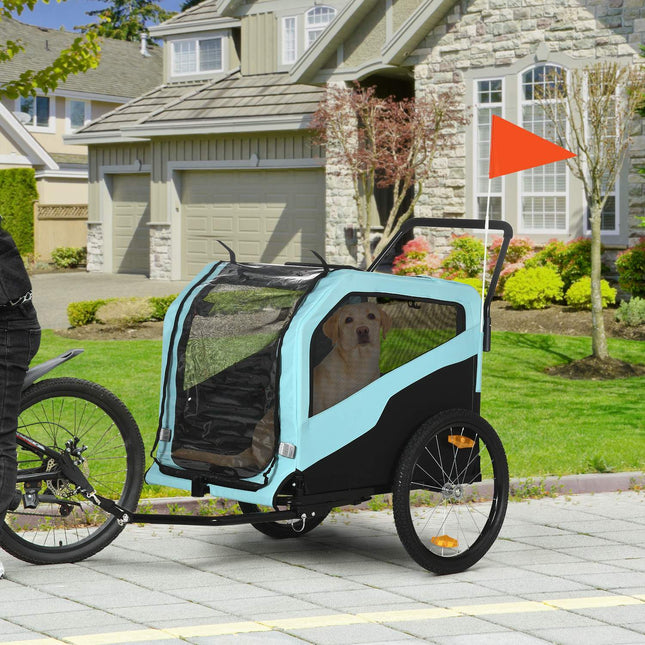 2-in-1 dog bike stroller & stroller, reflective, blue