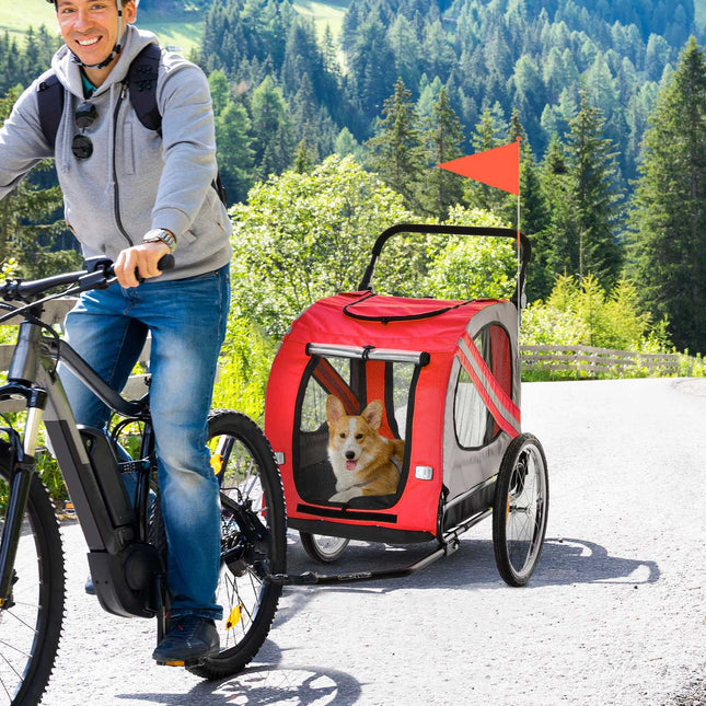 2-in-1 dog trailer & stroller with reflectors, Oxford fabric